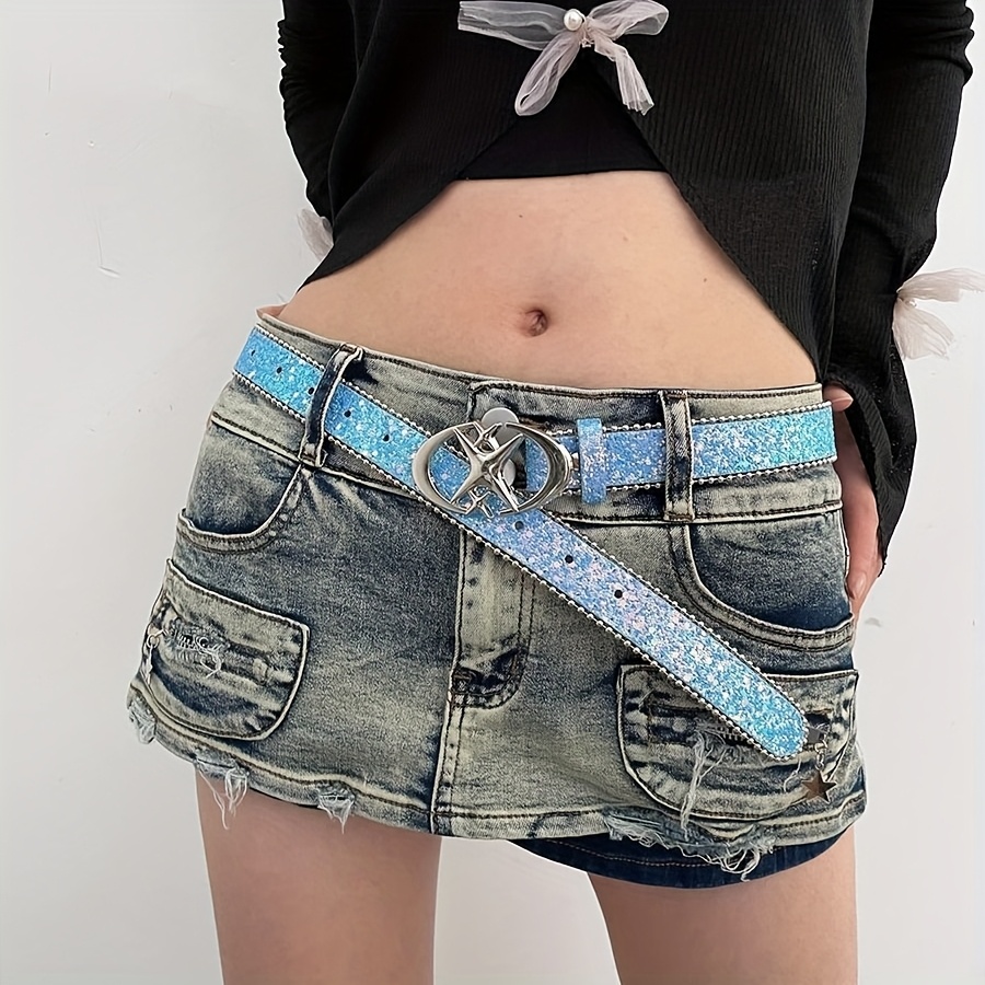 Y2K Sequin Belt for Versatile Outfits